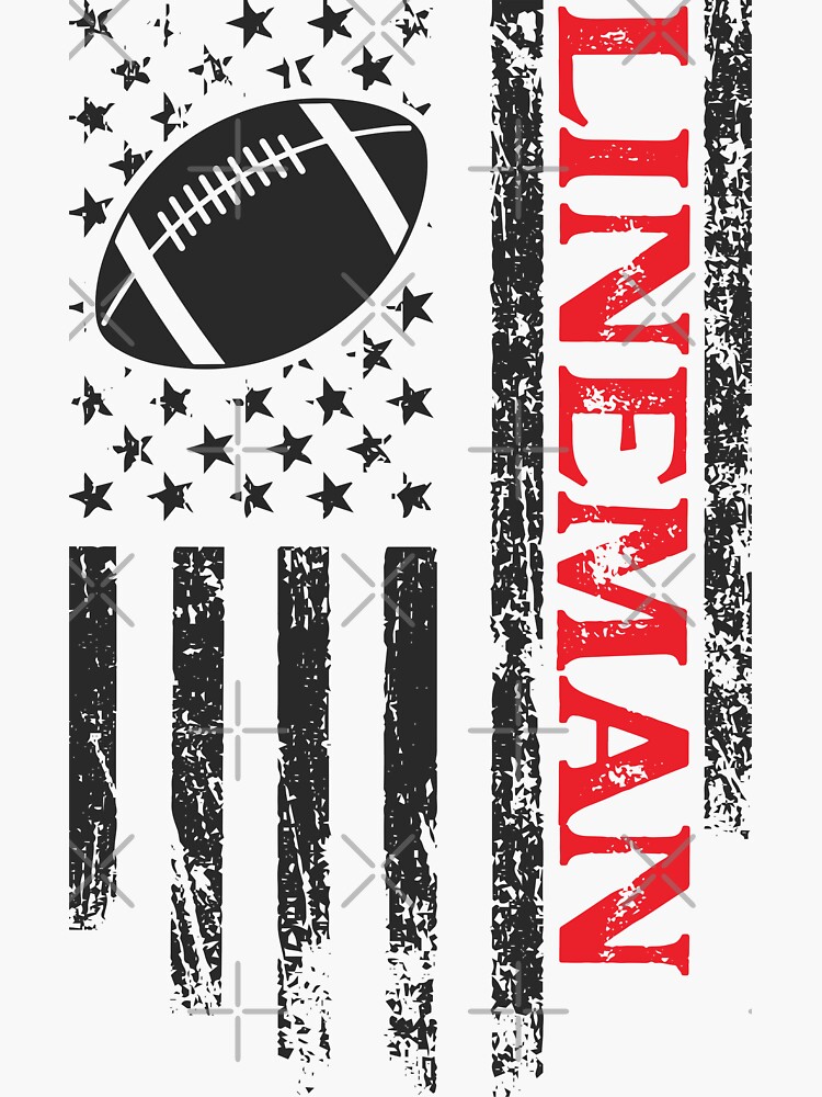 "American Flag Football Lineman Retro " Sticker for Sale by CoolSkin