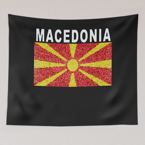 Item preview, Macedonia New Distressed-look Artistic Expat Flag designed and sold by merchhost.