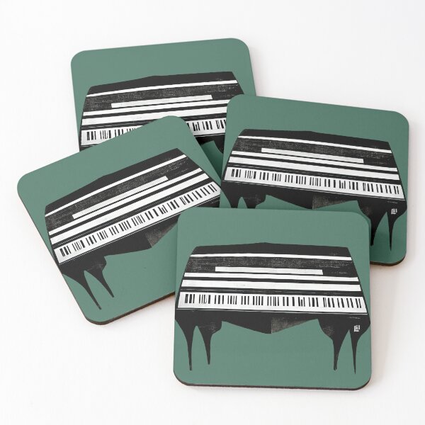 Item preview, Black and white pop-art piano print designed and sold by ThePurpleMelon.