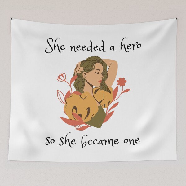 Item preview, She Needed a Hero so she became one black text designed and sold by SushiAnn.