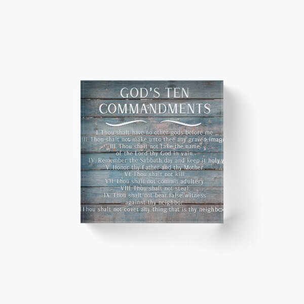 Item preview, 10 commandments #1 Bible Verse Religious Christian Scripture Canvas Wall Art Hanging Framed Poster Picture Clock Decor designed and sold by EdgyChristians.