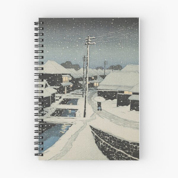 Item preview, Evening Snow at Terajima Village by Kawase Hasui, restored designed and sold by FineJapan.