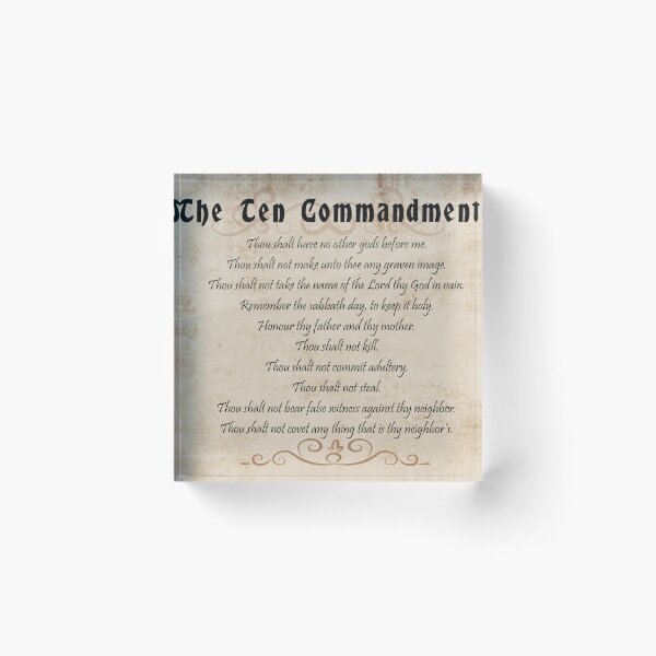 Item preview, 10 commandments #4 Bible Verse Religious Christian Scripture Canvas Wall Art Hanging Framed Poster Picture Clock Decor designed and sold by EdgyChristians.