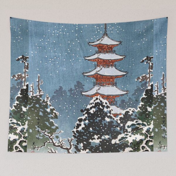 Item preview, Nikko Pagoda in Snow by Tsuchiya Koitsu designed and sold by Takeda-art.