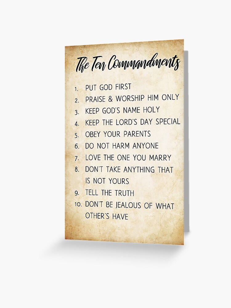 10 Commandments List
