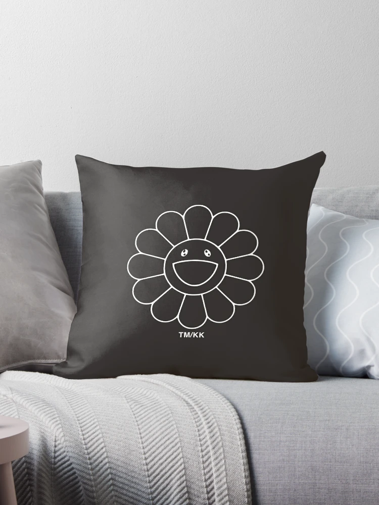 SMILING FLOWER HYPEBEAST MASK BLACK Throw Pillow for Sale by aydapadi