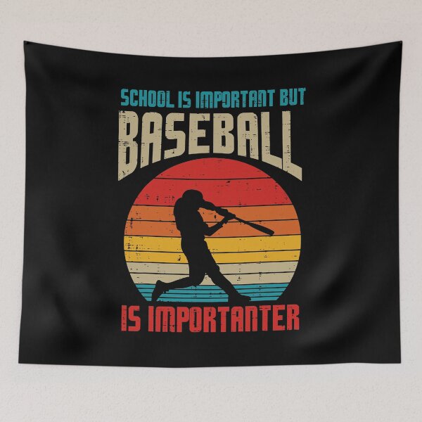 Artikelvorschau, Schule ist wichtig, aber Baseball wichtiger lustiger Baseballspieler entworfen und verkauft von MichelSorour.