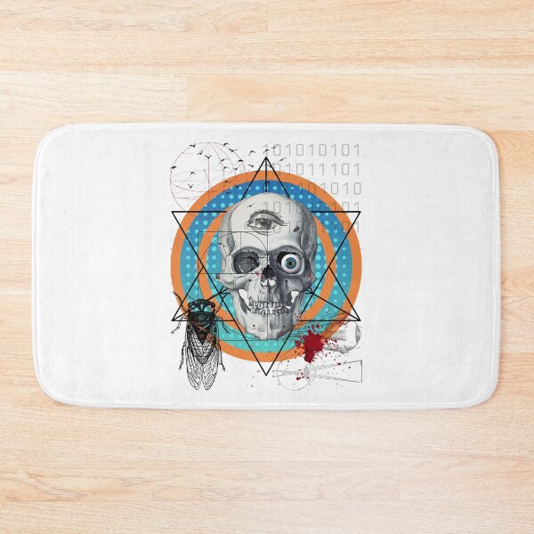Item preview, Skull Third Eye Black Cicada Collage designed and sold by paisleythermond.