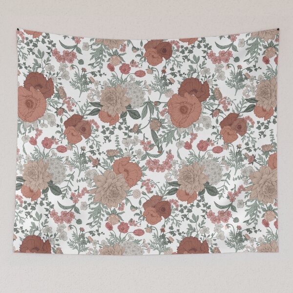 Artikelvorschau, Dusty Pink und Russet Vintage Floral entworfen und verkauft von SugarPineDesign.