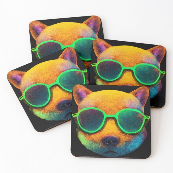 Item preview, Gfab Bfab Gen Ai FFab Surreal Trends Happy Shiba Face with Sunglasses Design/Art designed and sold by Surrealtrends.