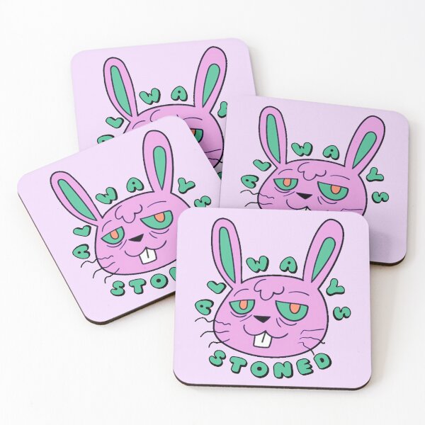 Item preview, ALWAYS STONED High Bunny Purple Turquoise designed and sold by everything4eva.