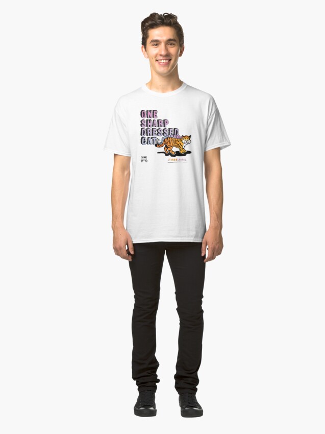 Alternate view of One Sharp Dressed Cat Classic T-Shirt