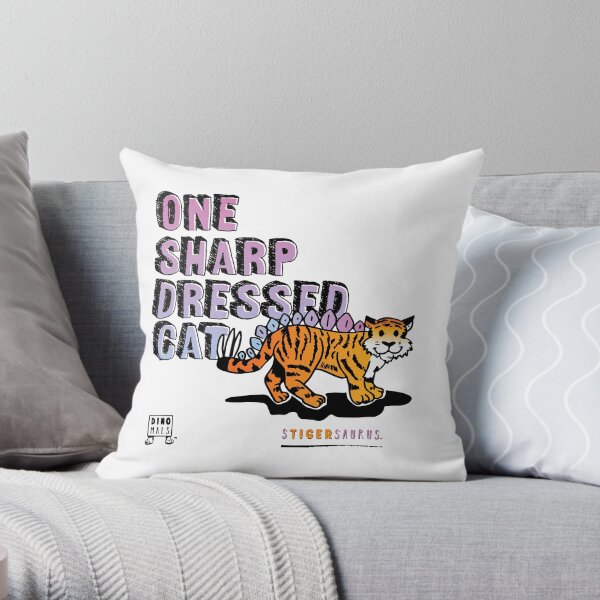 One Sharp Dressed Cat Throw Pillow