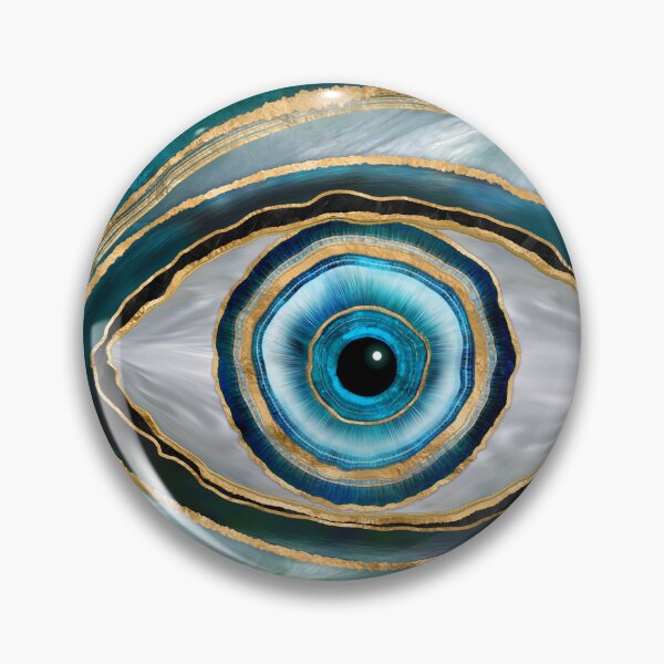 Artikelvorschau, Evil Eye Amulet Aquarellmurmeln und Gold entworfen und verkauft von k9printart.