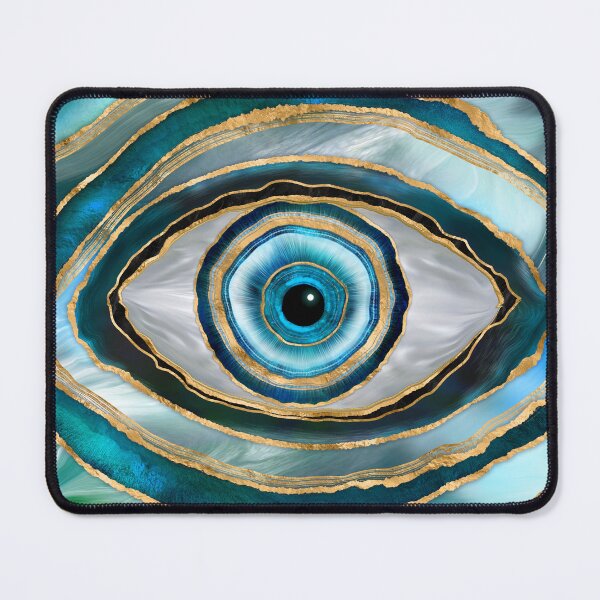 Item preview, Evil Eye Amulet Watercolor marbles and gold designed and sold by k9printart.