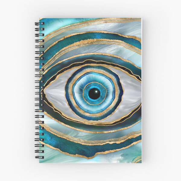 Item preview, Evil Eye Amulet Watercolor marbles and gold designed and sold by k9printart.