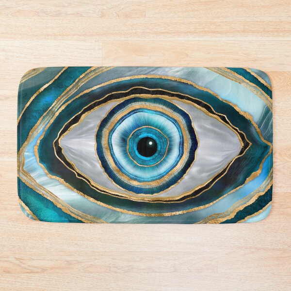 Artikelvorschau, Evil Eye Amulet Aquarellmurmeln und Gold entworfen und verkauft von k9printart.