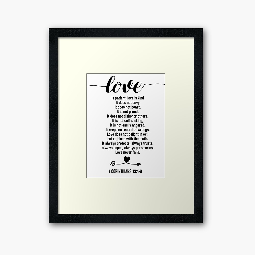 1 Corinthians 13:4-8 Love is Patient Love is Kind #2 Bible Verse Religious Christian Scripture Canvas Wall Art Hanging Framed Poster Picture Clock Decor Photographic Print