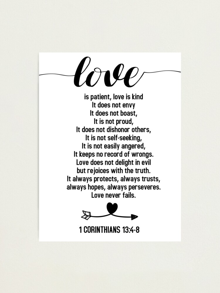 1 Corinthians 13:4-8 Love is Patient Love is Kind #2 Bible Verse Religious Christian Scripture Canvas Wall Art Hanging Framed Poster Picture Clock Decor Photographic Print