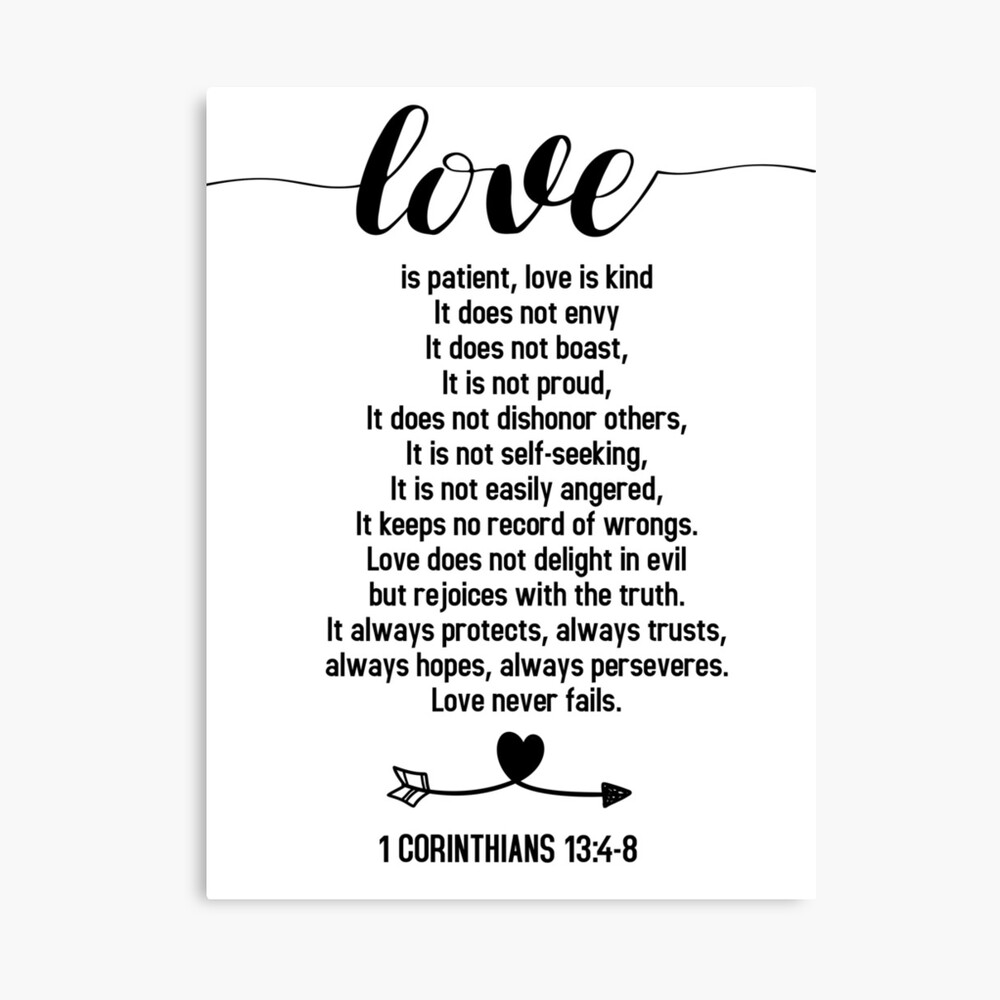 1 Corinthians 13:4-8 Love is Patient Love is Kind #2 Bible Verse Religious Christian Scripture Canvas Wall Art Hanging Framed Poster Picture Clock Decor Photographic Print