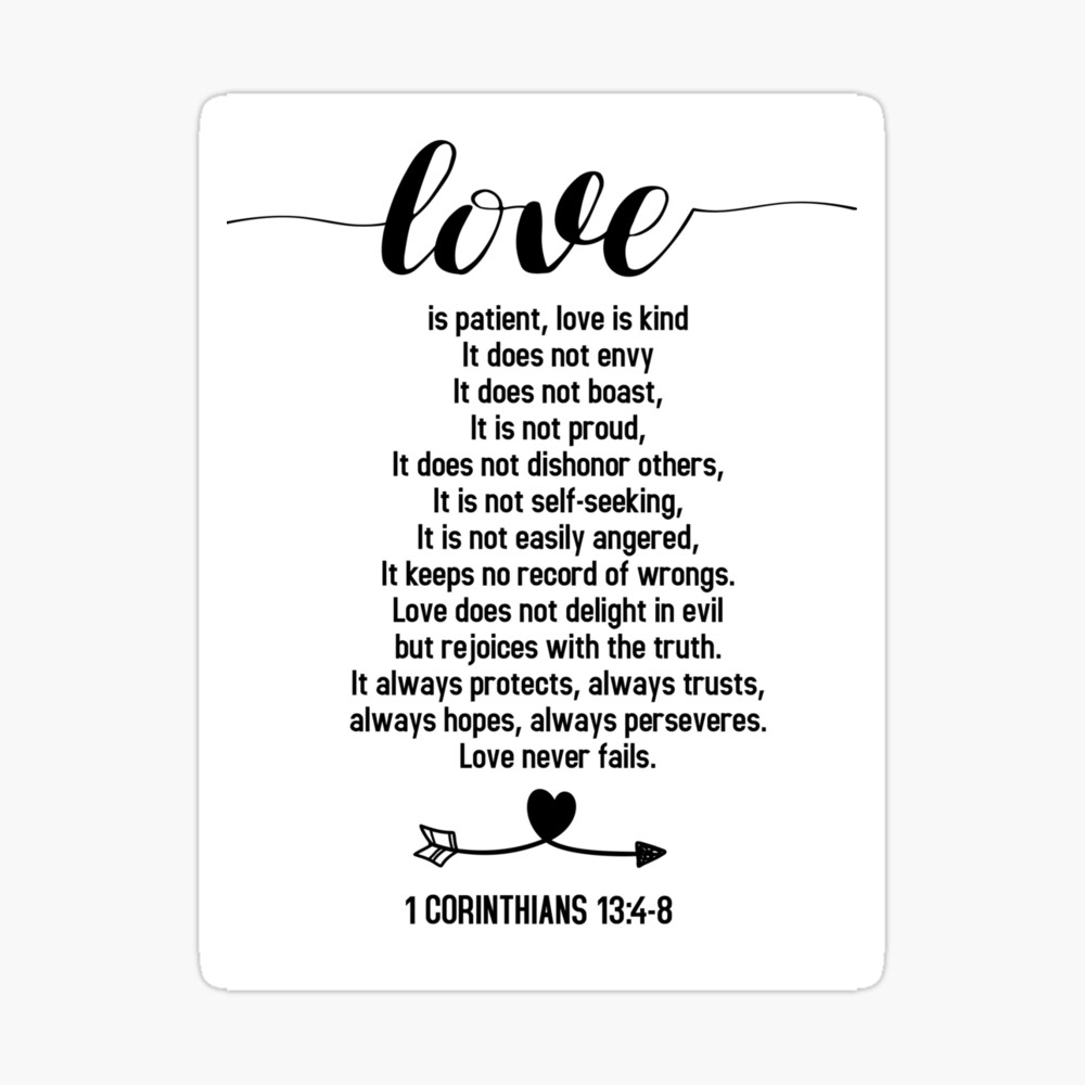 1 Corinthians 13:4-8 Love is Patient Love is Kind #2 Bible Verse Religious Christian Scripture Canvas Wall Art Hanging Framed Poster Picture Clock Decor Photographic Print
