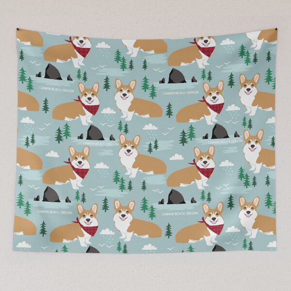 Item preview, Corgi camping northwest oregon haystack rock cannon beach corgis designed and sold by PetFriendly.