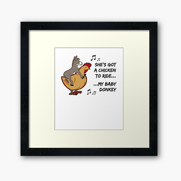 She's got a chicken to ride Framed Art Print