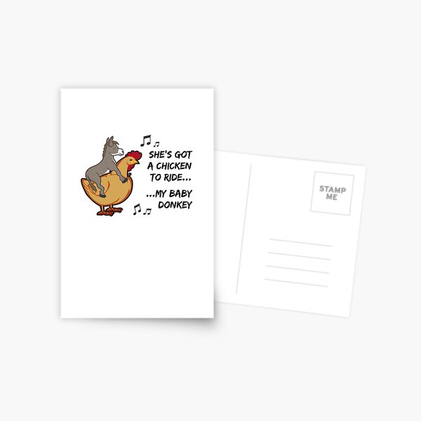 She's got a chicken to ride Postcard