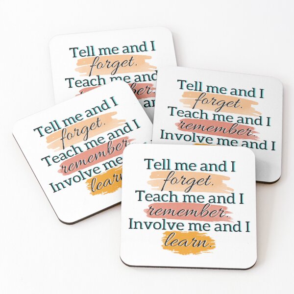 Item preview, Tell me and I forget. Teach me and I remember. Involve me and I learn, quotes, inspiration, motivation, learning, stylish fonts, paint designed and sold by Ellecher23.