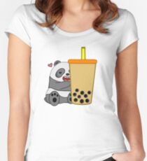 Panda + Boba Women's Fitted Scoop T-Shirt