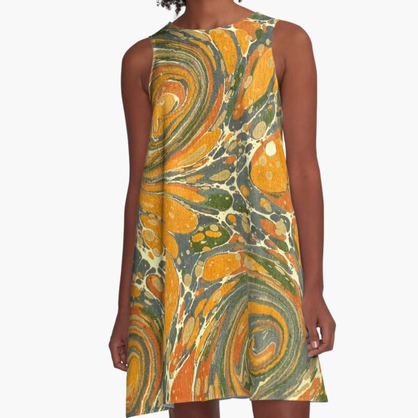 Old Marbled Paper 03 Vestido acampanado