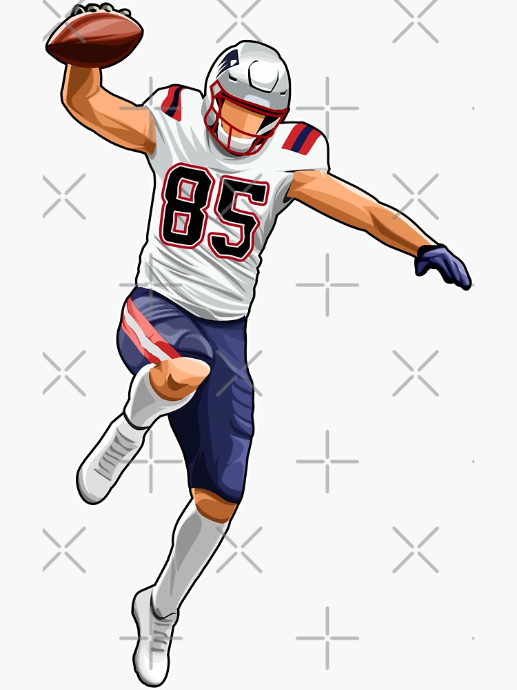Thumbnail 3 of 3, Sticker, Hunter Henry #85 Spikes Touchdown designed and sold by LongStoryPuck.