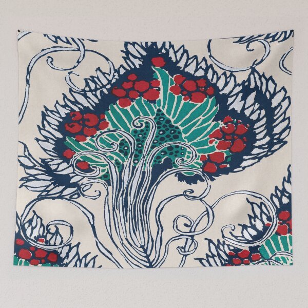 Aperçu de l'œuvre Modèle de pochoir botanique dans un style oriental Art Nouveau créée et vendue par capotees.