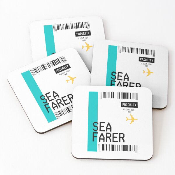 Item preview, PLANE TICKET POCKET DESIGN SEA FARER designed and sold by aydapadi.
