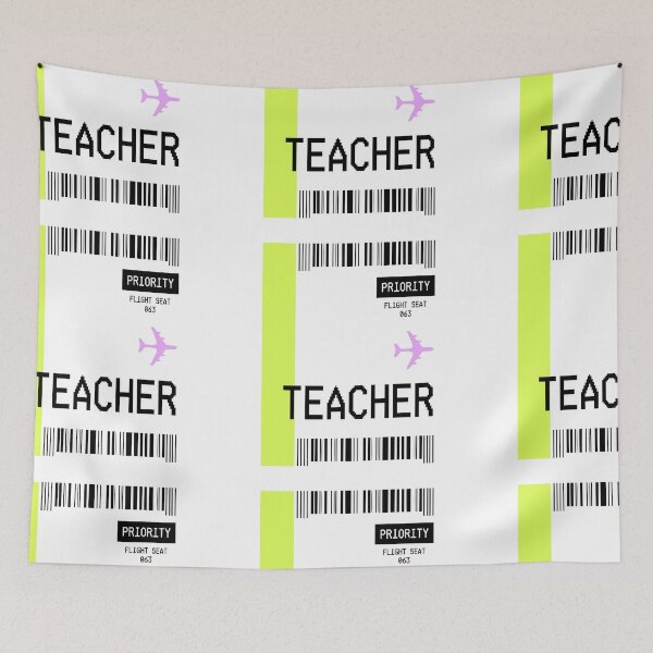 Item preview, PLANE TICKET POCKET DESIGN TEACHER designed and sold by aydapadi.