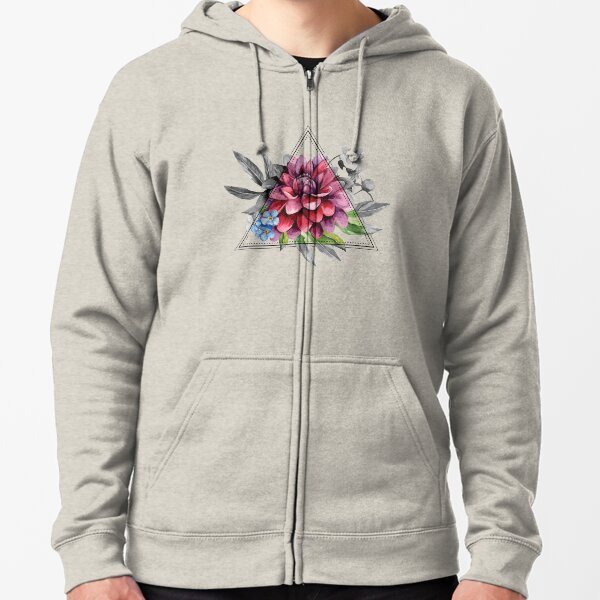 Geometric Dahlia Zipped Hoodie