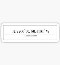 Virginia Tech University - Lane Stadium Coordinates Sticker
