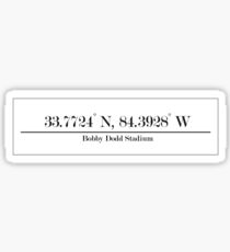 Georgia Tech - Bobby Dodd Stadium Coordinates Sticker