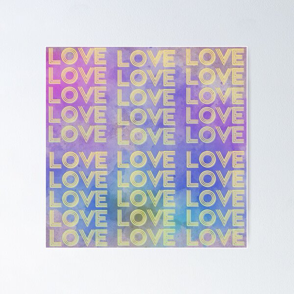 Item preview, love,repeatedly Lettering,blue-colored painting,vivid colors designed and sold by zzzozzo.