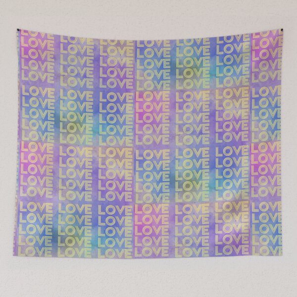 Item preview, love,repeatedly Lettering,blue-colored painting,vivid colors designed and sold by zzzozzo.