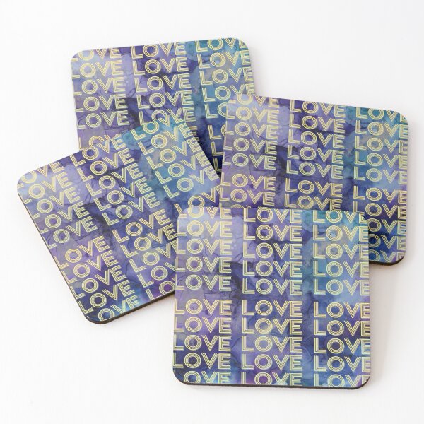 Item preview, love,repeatedly Lettering,blue-colored painting,vivid colors designed and sold by zzzozzo.