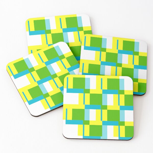 Item preview, Square Structures - Yellow and Green "Geometric Works" designed and sold by Istvan Ocztos.