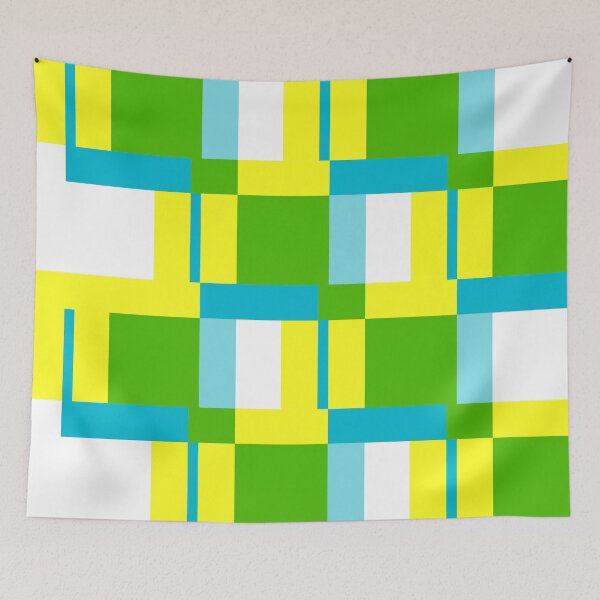 Item preview, Square Structures - Yellow and Green "Geometric Works" designed and sold by Istvan Ocztos.