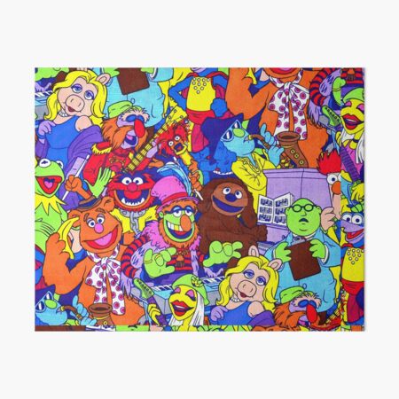 The Muppet Collection Sesame Street Muppets Cast Black Cotton Fabric