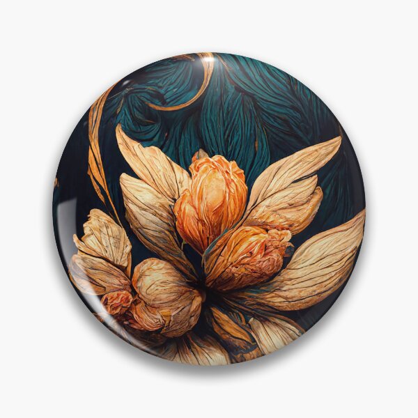 Item preview, Floral Pattern Teal and Gold designed and sold by NianderQuinn.