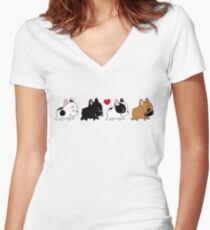 Frenchie Family Women's Fitted V-Neck T-Shirt