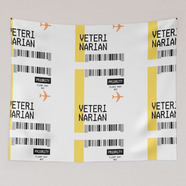 Item preview, PLANE TICKET POCKET DESIGN VETERINARIAN designed and sold by aydapadi.
