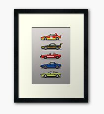 Stack of FlAT X1/9 Mid Engine Sport Cars Framed Print