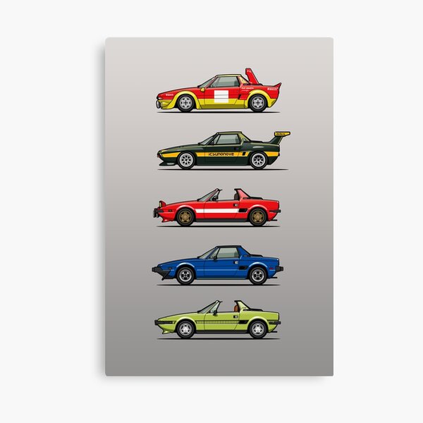 Stack of FlAT X1/9 Mid Engine Sport Cars Canvas Print