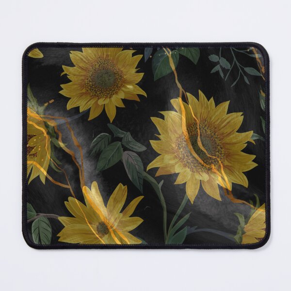 Item preview, dark gold luxury sunflower pattern designed and sold by Beeroclock.
